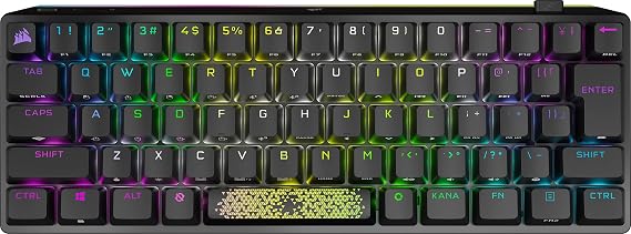 CORSAIR CH-9189014-JP USB-A K70 PRO MINI RGB 60% Wireless Gaming Keyboard Hot Swap Keyboard Black MX SPEED Axis