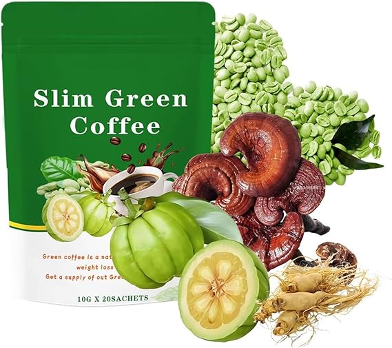 Green Slimming Instant Coffee - Fat Burning Weight Management Beverage, Natural Formula, Easy To Prepare(1PCS)