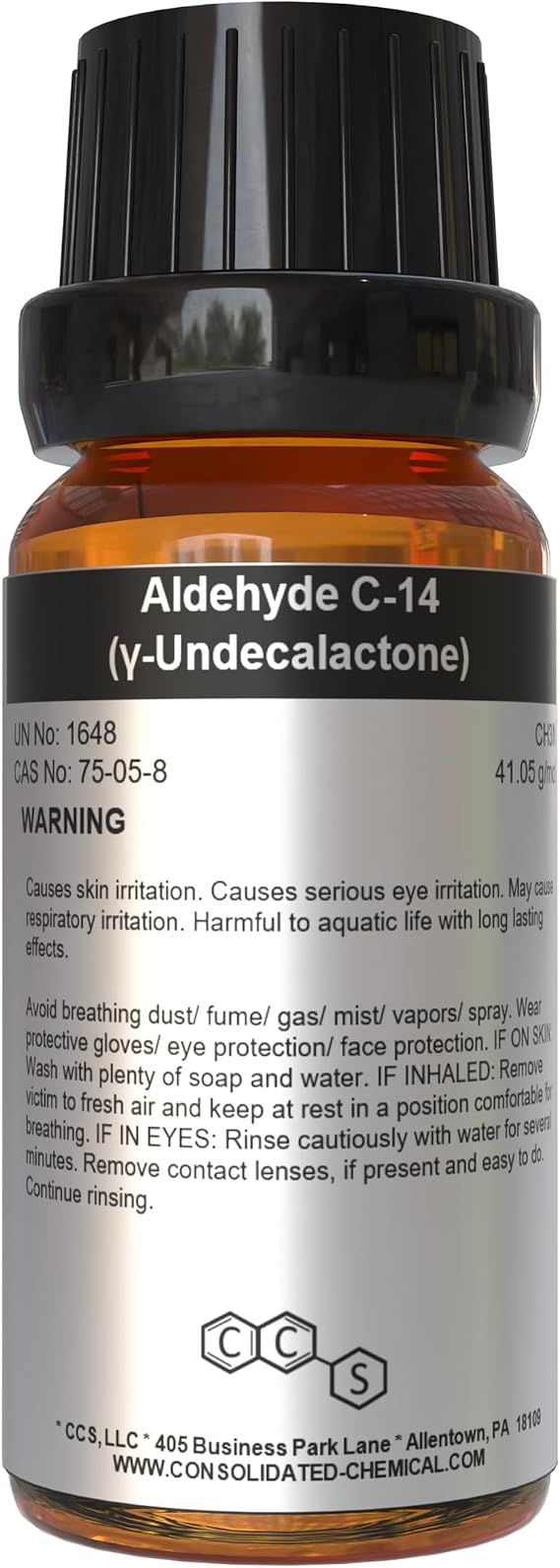 CCS CONSOLIDATED CHEMICAL & SOLVENTS Aldehyde C-14 (Gamma Undecalactone) | High Purity Aroma/Flavor Compound - 30mL (1 Fl Oz)