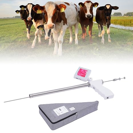 Visual Insemination Gun for Cows, Home Insemination Kit with 360 Adjustable Screen & 13.8in Heated Probe Veterinary Tools, Professional Artificial Insemination Kit for Farms Cows Camels Horses