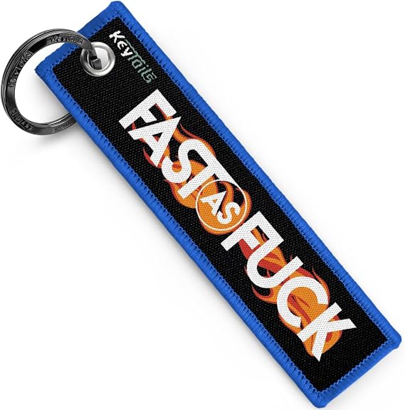 Keychains, Premium Quality Key Tag for Motorcycle, Car, Scooter, ATV, UTV [Fast As F#ck]