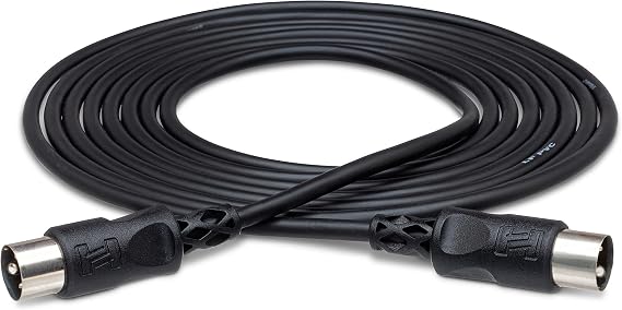Hosa MID-310BK MIDI Cable, 5-pin DIN to Same, 10 Feet