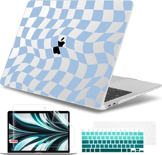 May Chen Compatible with MacBook Air 13 inch Case 2022 2021, 2020-2018 Release Model: M1 A2337 A2179 A1932, Plastic Hard Shell Case Cover for Mabook Air 13 inch with Retina Dispaly, Abstract & Grid
