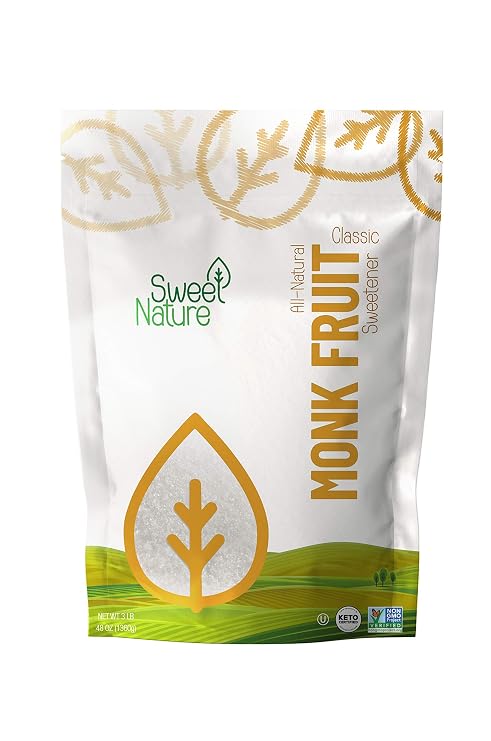 Sweet Nature Monk Fruit Sweetener Classic, Non GMO Sugar Substitute, 48 Oz | Gluten Free