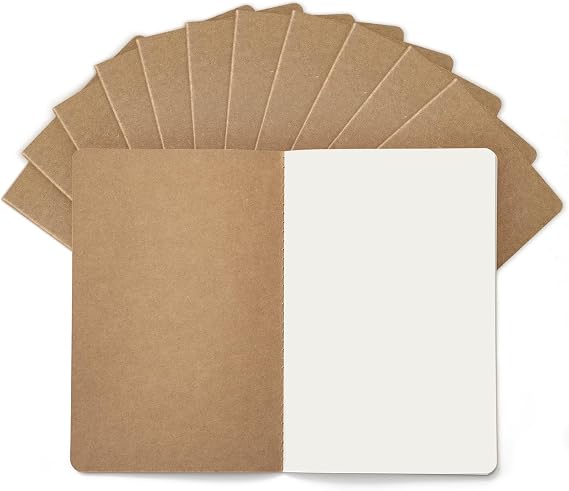 12 Pack Plain Notebooks Bulk A5, 60 Pages Blank Journals, 8.3x5.5 Inches
