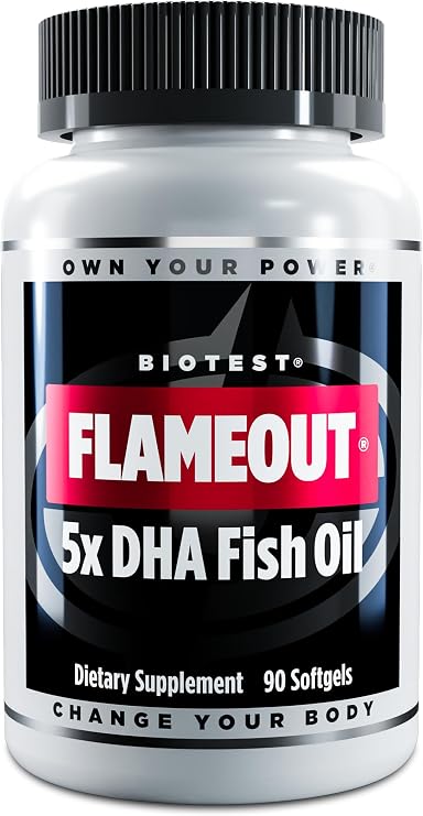Biotest Flameout DHA-Rich Fish Oil - 4200 mg Omega-3 - Pharmaceutical Grade DHA & EPA - 90 Softgels (30 Day Supply)