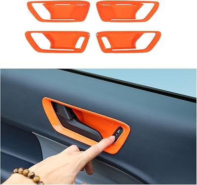 TOYCIDFG Door Inner Handle Frame Cover Trim Compatible with Ford Maverick 2022-2025, Car Interior Decoration Accessories Orange