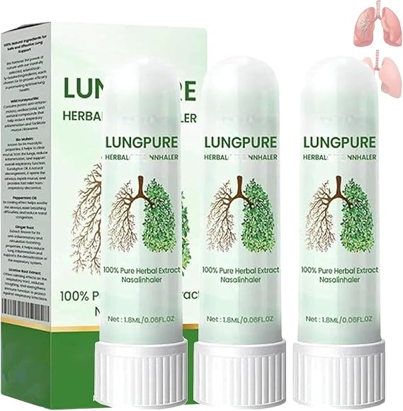 Brevana Inhaler, Brevana Herbal Inhaler, CalmDerm Inhalers, Herbal Lung Cleansing Inhalers, Natural Nasal Inhalers for Men and Women, Natural Ingredients (3pcs)