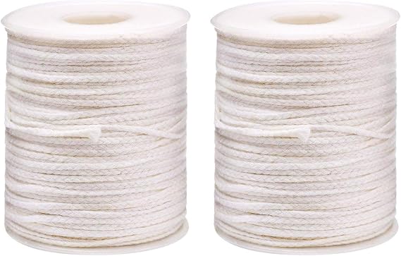 Teemico 400 Feet 24 Ply Braided Wick Candle Wick Spool for DIY and Making