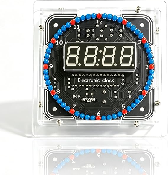 DIY Electronic Clock Kit Soldering Practice Digital Timer Kit with Digital Display, Learn Soldering & Electronics for Beginners, Hobbyists, and Students