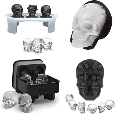 Ice Tray - Assorted Skulls 4 pack