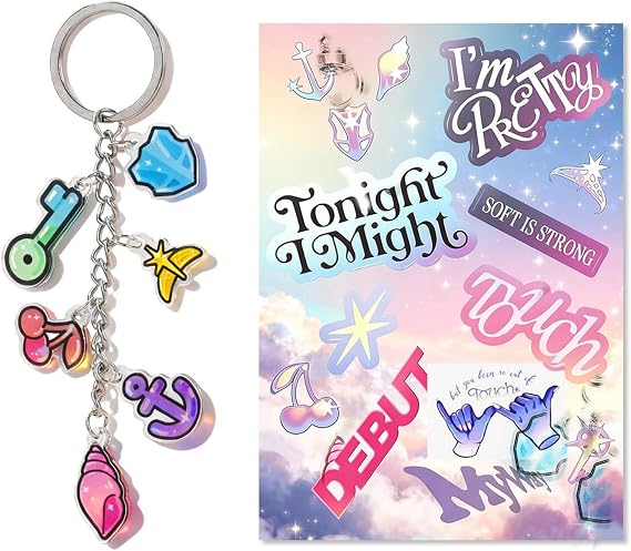 Merch Keychain Acrylic Lightstick Keyring Charm Pendant Backpack Accessories Concert Merch for Fans Gifts