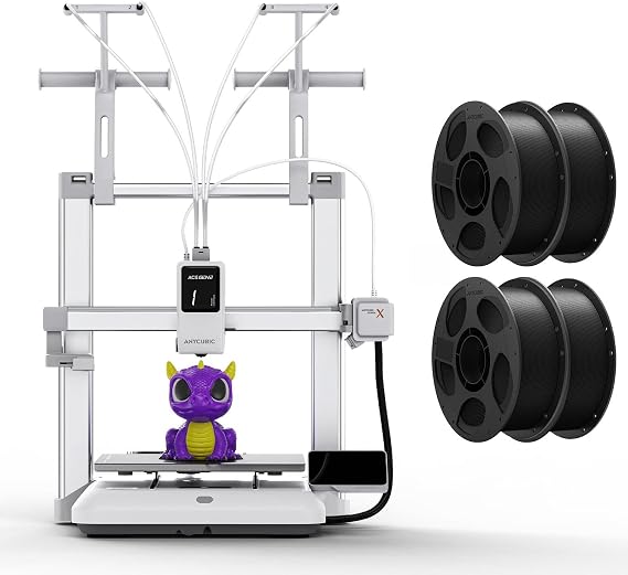 (Bundle Anycubic Kobra X) Anycubic Kobra X 3D Printer + ANYCUBIC PLA Filament 4KG Black, Multicolor 3D Printer for Kids and Beginners