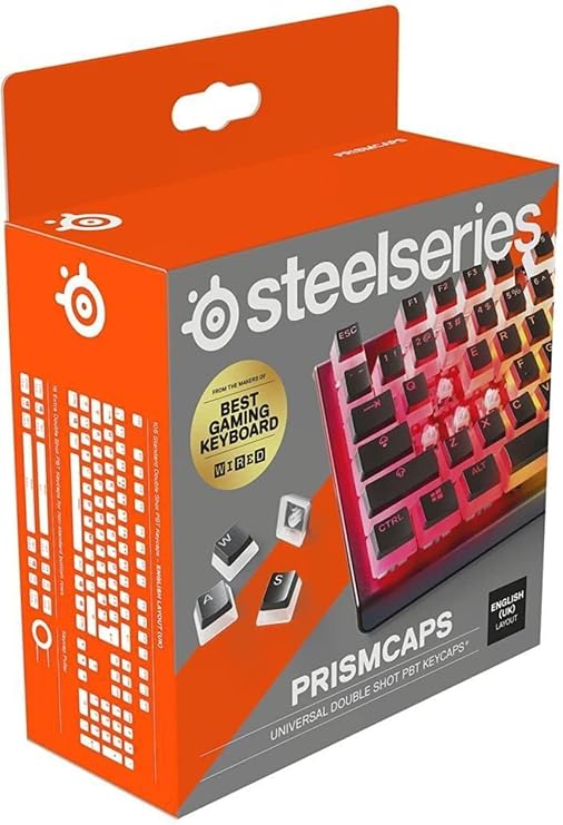 SteelSeries PrismCaps – Double Sided Keypad,#34;Pudding" Looking, Compatibility with All Standard Mechanical Keyboards – MX Pulse – Black