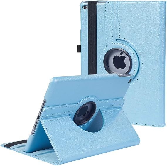 New Case for iPad 9.7 inch 2018 2017/ iPad Air 2 Case - 360 Degree Rotating Stand Protective Cover Smart Case with Auto Sleep/Wake for Apple iPad 5th/6th Generation (Light Blue)