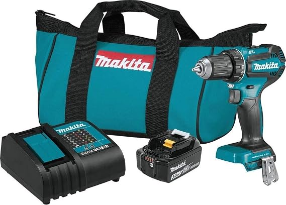 Makita XFD131 18V LXT Lithium-Ion Brushless Cordless 1/2" Driver-Drill Kit (3.0Ah), Variable Speed