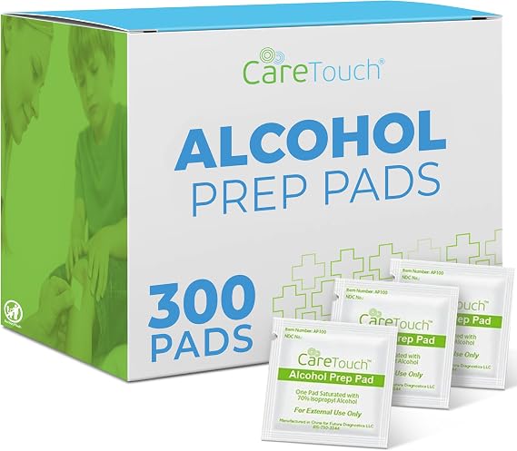 Alcohol Wipes | Individually Wrapped Alcohol Prep Pads with 70% Isopropyl Alcohol, Great for Medical & First Aid Kits | Sterile, Antiseptic 2-Ply Alcohol Swabs - 300 count