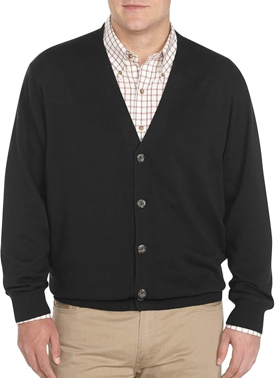 Harbor Bay by DXL Big and Tall V-Neck Cardigan Sweater