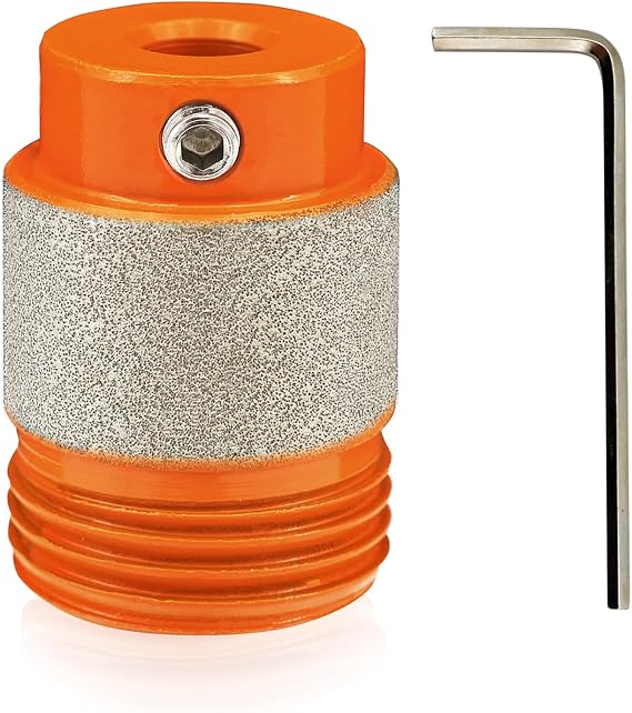 BGTEC Stained Glass Grinder Bit - 1" External Thread, Copper & Chrome, Glass, Ceramic, Stone