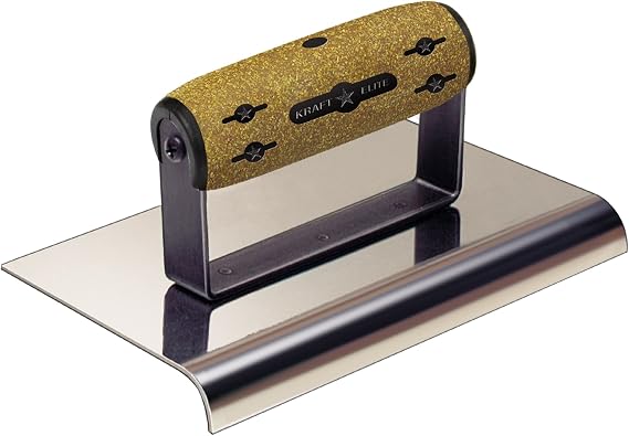 Kraft Tool Kraft CFE165K 6" by 4" 1/2-Radius Elite Series Five Star Stainless Steel Cement Edger with Cork Handle (1per Pack)