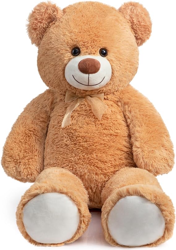HollyHOME BEJOY 100cm Teddy Bear, Giant Stuffed Animals, Soft Toy Large Plush Teddy Bears, Love Gift Child Dolls, TAN