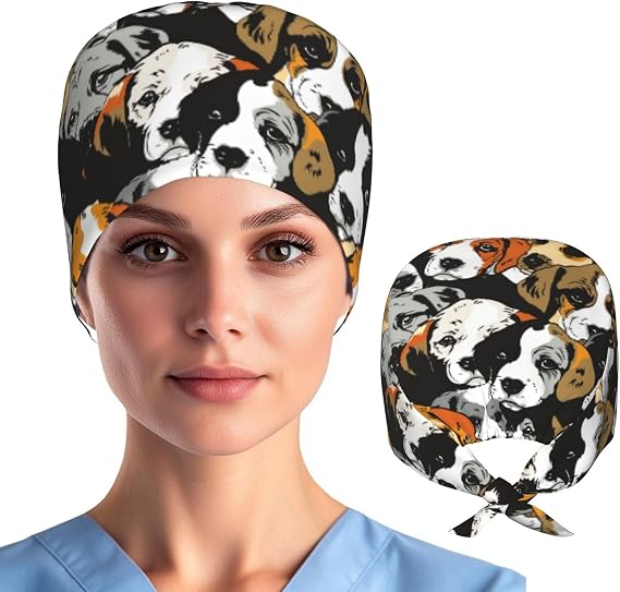 Working Cap Hat with Sweatband Comfortable and Breathable Adjustable Headgear for Men Women Scrub Cap