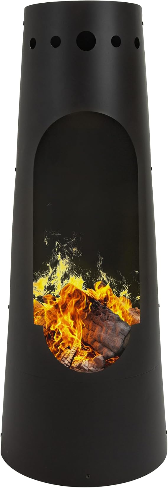 Sunnydaze Santa Fe Large Wood Burning Chiminea Outdoor Fireplace, 50" | Black, Steel, Easy Assembly, Outdoor Chimney Firepit, Metal Chiminea Fire Pit for Outside Patio or Backyard