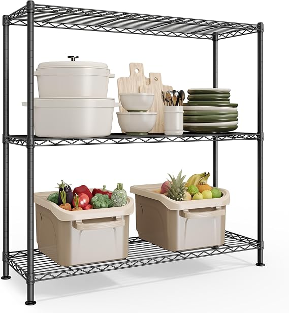 SONGMICS 3-Tier Bathroom Shelf, Storage Rack for Small Space