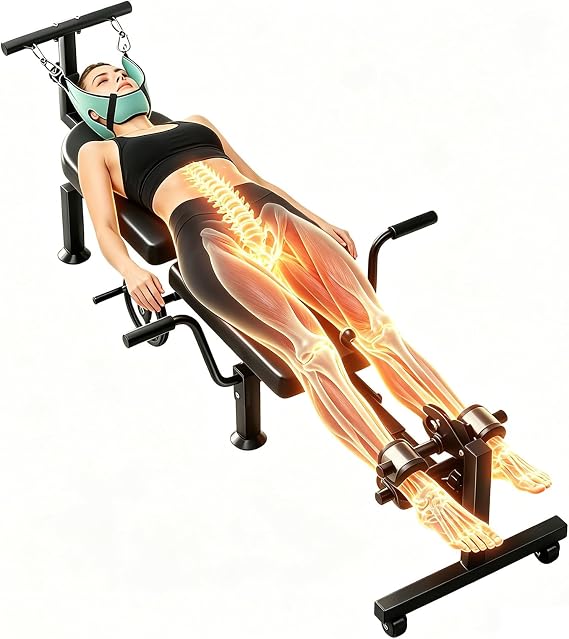 Spine Decompression Table Back Stretcher - Full Body Traction & Stretch Machine for Home Cervical Traction Lumbar Stretching, Flexibility Training, Mobility Support
