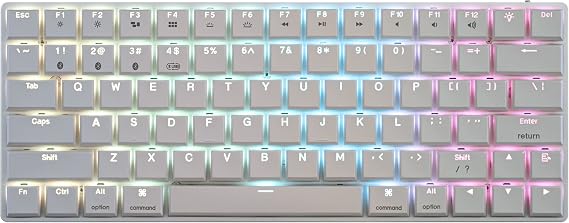 MK LowKey70 White Hotswap RGB LED Double Shot PBT Low Key Profile Aluminum Mechanical Keyboard (Kailh Choc Brown)