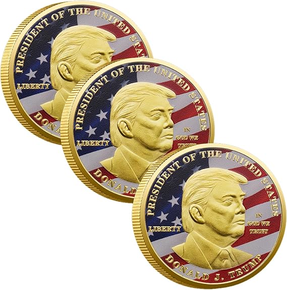Donald Trump 2024 Gold-Plated Challenge Coin Keep America Great Commemorative Coin, Presidential Inauguration Collectible, Trump Memorabilia, Ideal Gift for Supporters