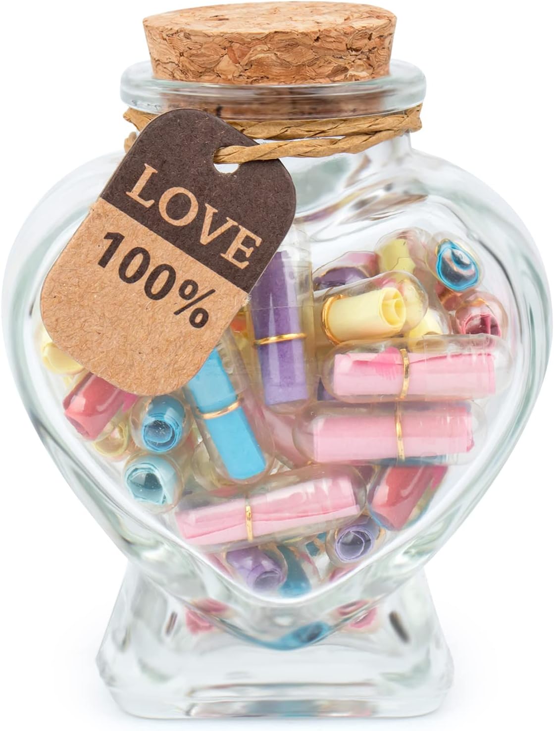 Capsule Letters Message in a Bottle Glass，Capsule Message PillsLove LetterCute Gifts Ideas for BoyfriendGirlfriend. Transparent 50PCS