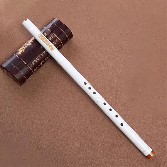 Bamboo Flute Dizi Professional Purple Bamboo Flute Xiao Chinese Vertical Piccolo Shakuhachi Classic Traditional Music Instrument(White)