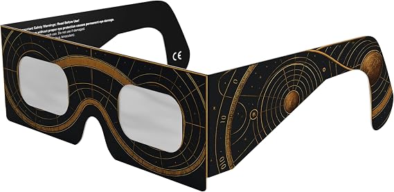 Solar Eclipse Glasses ISO 12312-2 & CE Certified – Safe Solar Viewing for Direct Sun & August 2026 Eclipse | Paper Cardboard Frame, Made in EU | For Kids & Adults