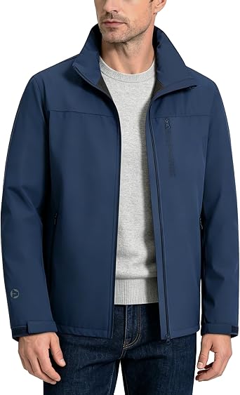 Outdoor Ventures Men's Lightweight Jackets Waterproof Full-Zip Wind Jacket Casual Work Golf Business Spring Coat with Pockets