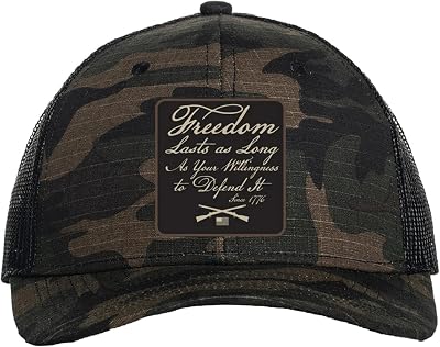 Howitzer Style Mens Hat Freedom Lasts Military Grunt OS Black