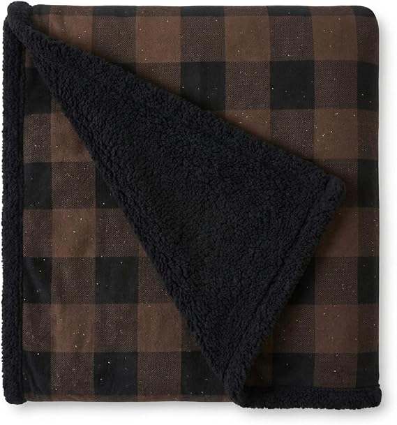 Eddie Bauer - Sherpa Reverse Throw Blanket for Bed or Couch, 50 x 70