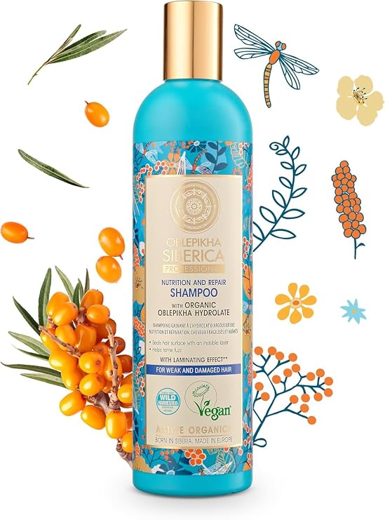 Natura Siberica Oblepikha Shampoo for Weak and Damaged Hair, 400 mL