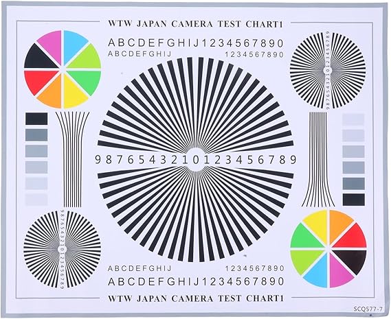 Artibetter Lens Test Chart Color Calibration Card Lens Focus Adjustment Chart Color Wheel CCTV Camera Calibration Tool Testing Card for Monitoring Systems