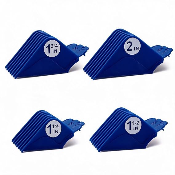 Clipper Guards Set 16 14 12 10 Compatible with Most Wahl Clippers, Clipper Guides Replacement - 1.25" to 2", 4 Piece Set, Dark Blue
