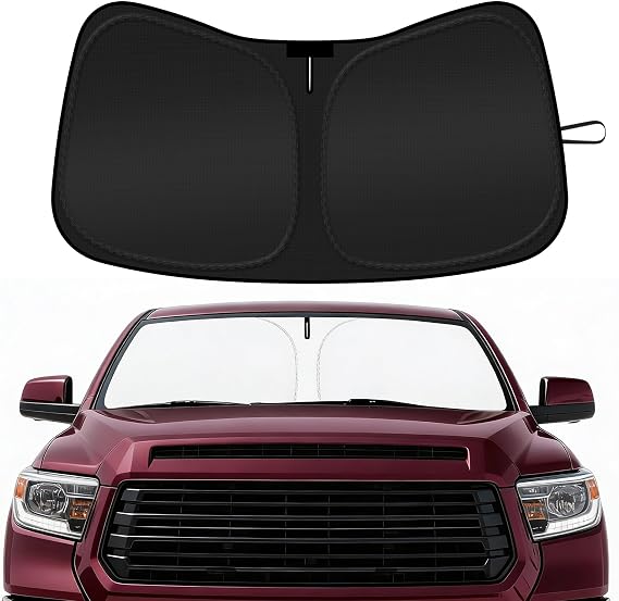 Car Windshield Sun Shade Compatible for Toyota Tundra Accessories 2007-2021 | Toyota Tundra Sun Shade SR, SR5, Limited, Platinum, 1794 Edition, TRD Off-Road Pro Sun Visor for Window Shades, Block UV Rays