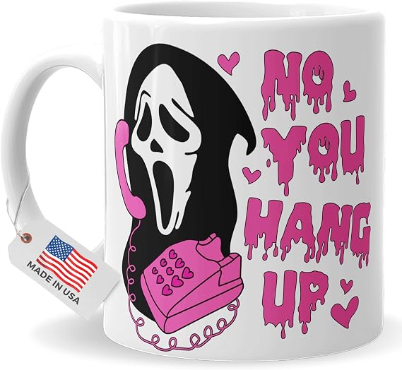 Ghostface Halloween Mug 11oz - 'No You Hang Up' Design