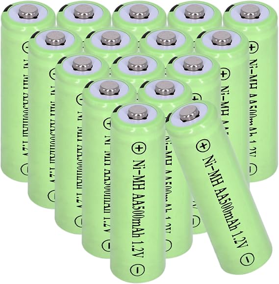 16Pcs 1.2V AA500mAh Ni-MH Rechargeable Battery for Solar Light | Double A Ni-MH Solar Light Rechargable Batteries for Outdoor Solar Lamps Garden Lights Remotes Mice