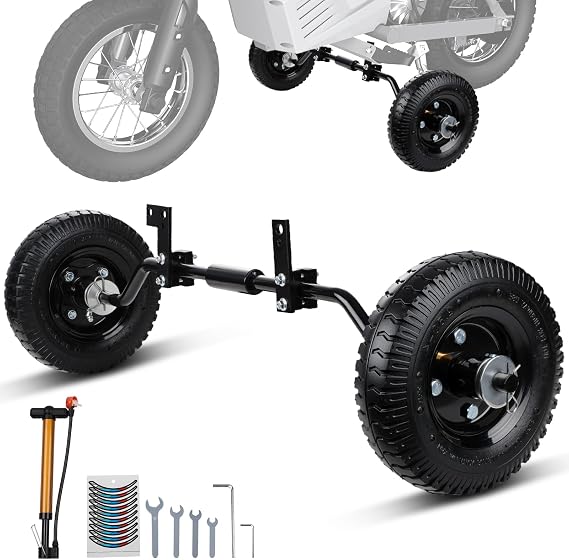 Dirt Bike Training Wheels Fully Adjustable 49cc 50cc Universal for Razor MX125 MX350 MX400 PW50 TTR50 CRF50 XR50 Z50 Z50R DirtBike with Air Pump Secure Stable Heavy Build