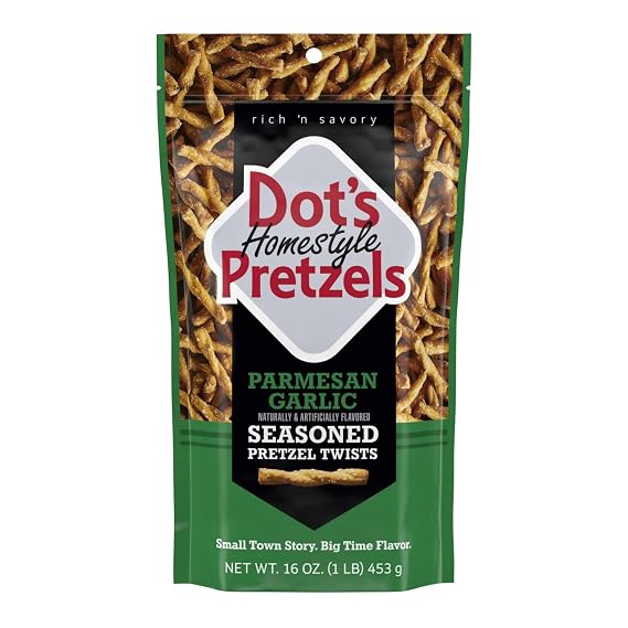 Dot's Pretzels Parmesan Garlic Seasoned Pretzel Twists Snack Bag, 16 oz