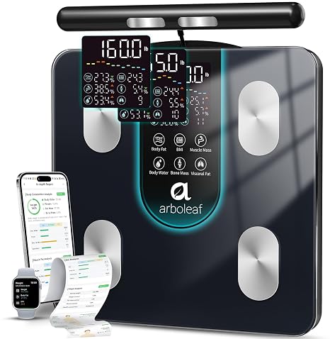 arboleaf Smart Scale for Body Weight, Dual-Frequency 8-Electrode BIA
