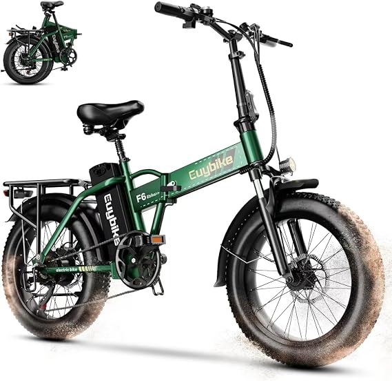 Auloor Folding Electric Bike for Adults,1000W Motor(1000W Peak),30MPH, 60Mile,48V 20AH Battery,20" Fat Tire Foldable Electric Bicycle,Commuter Beach Snow E-Bikes,7-Speed