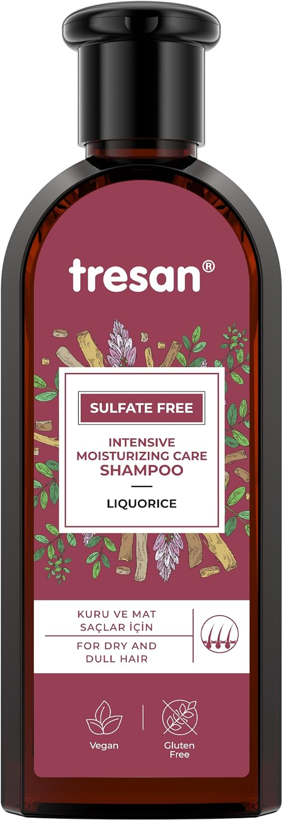 Tresan Licorice Root Intensive Moisturizing Sulfate-Free Care Shampoo 300 ml