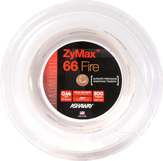 Ashaway ZyMax 66 Fire Badminton String Reel-Ivory White