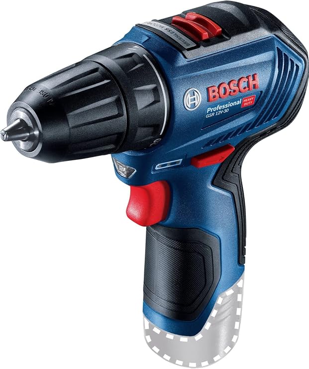 Bosch Professional GSR 12V-30 Cordless Drilling Screwing Machine (12 Volt, SOLO, Soft/Hard Torque: 18/30 Nm; In Carton Box)
